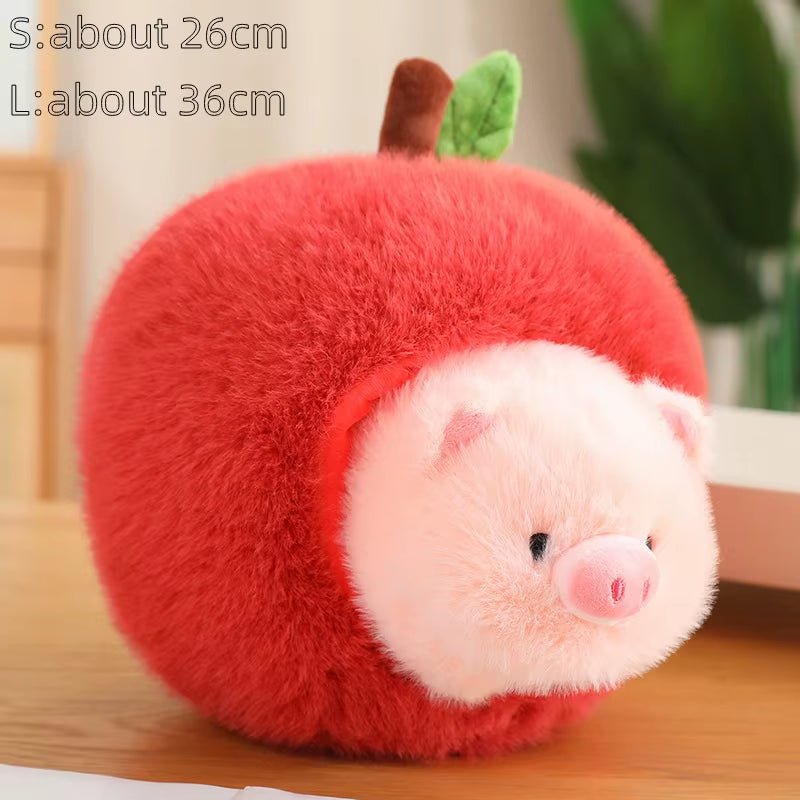 Adorable Capybara in Avocado Plushie Soft Fuzzy Plush Pig Hide in Apple Plush Capibara Toy Throw Pillow Birthday Gift Xmas