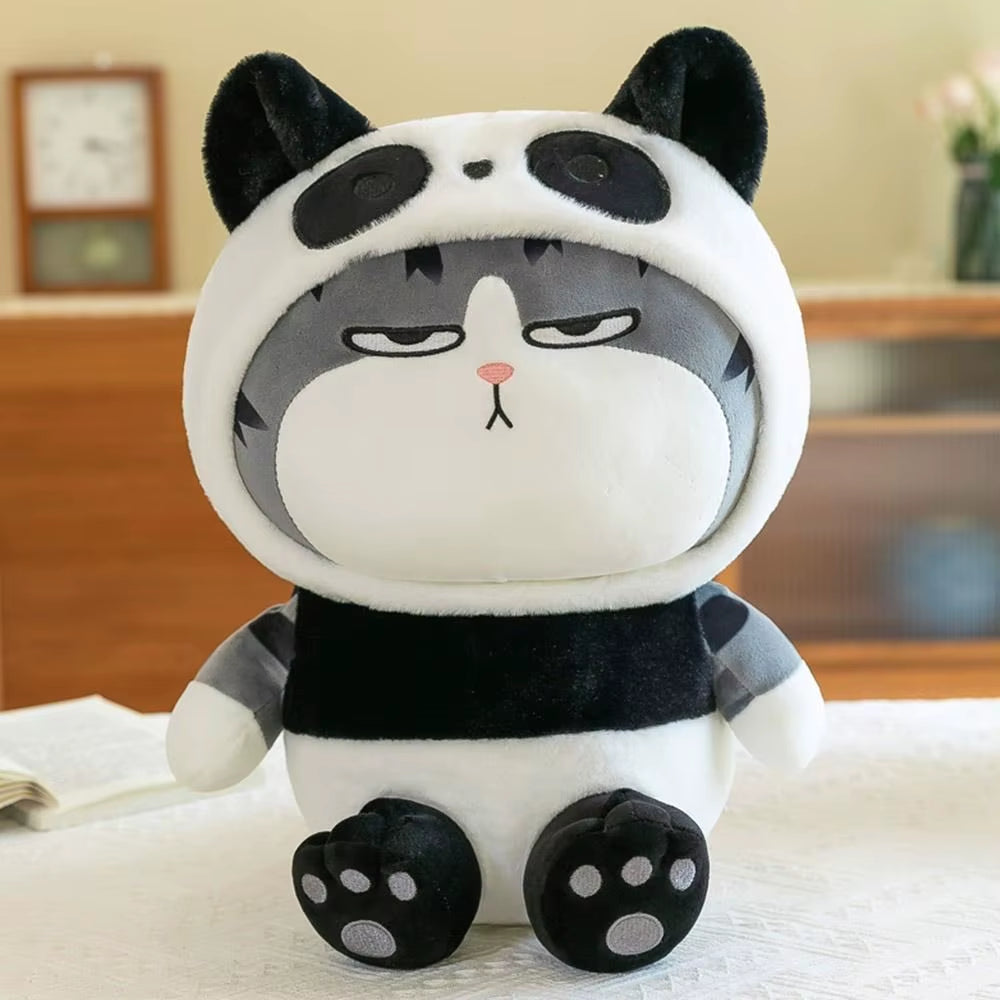 22/40Cm Cartoon Tabby Cat Doll Plush Toy Small Hooded Dressed Panda Frog Bunny Plushie Peluche Cosplay Animal Kids Gift