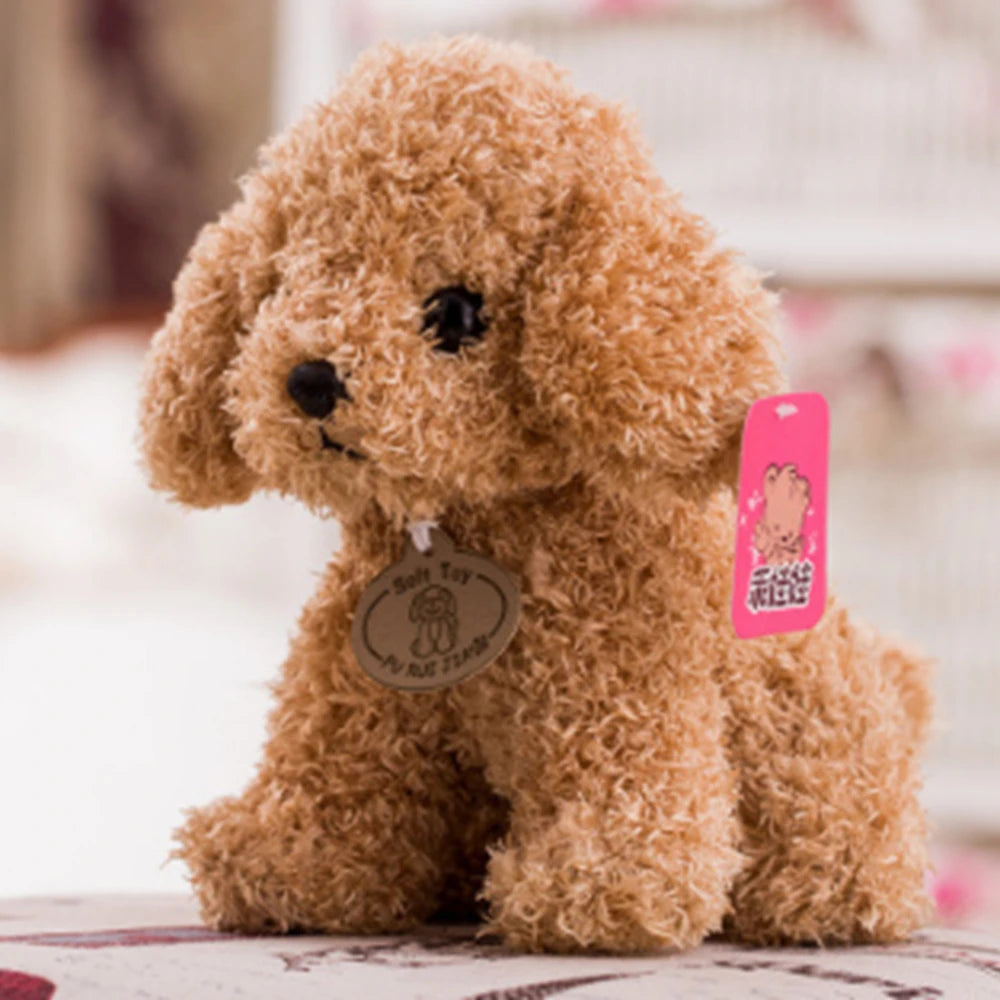 20CM Cute Teddy Dog Plush Toy Curly Dog Doll with Hanging Tag Simulation Dog to Send Children'S Birthday Gift