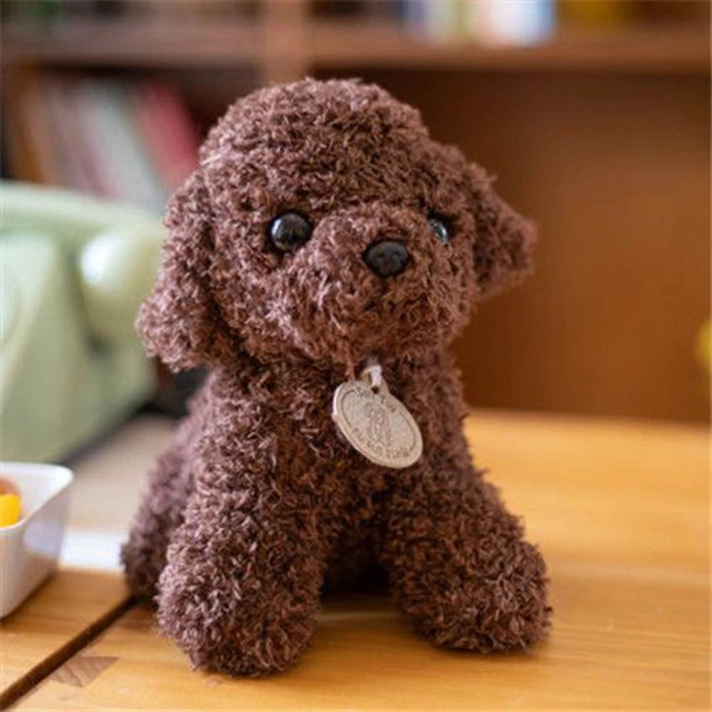 20CM Cute Teddy Dog Plush Toy Curly Dog Doll with Hanging Tag Simulation Dog to Send Children'S Birthday Gift