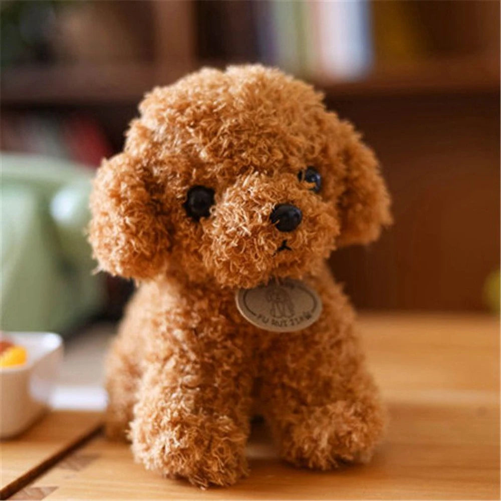 20CM Cute Teddy Dog Plush Toy Curly Dog Doll with Hanging Tag Simulation Dog to Send Children'S Birthday Gift