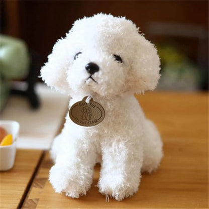 20CM Cute Teddy Dog Plush Toy Curly Dog Doll with Hanging Tag Simulation Dog to Send Children'S Birthday Gift