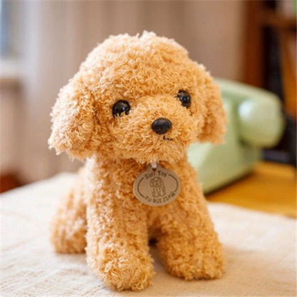 20CM Cute Teddy Dog Plush Toy Curly Dog Doll with Hanging Tag Simulation Dog to Send Children'S Birthday Gift