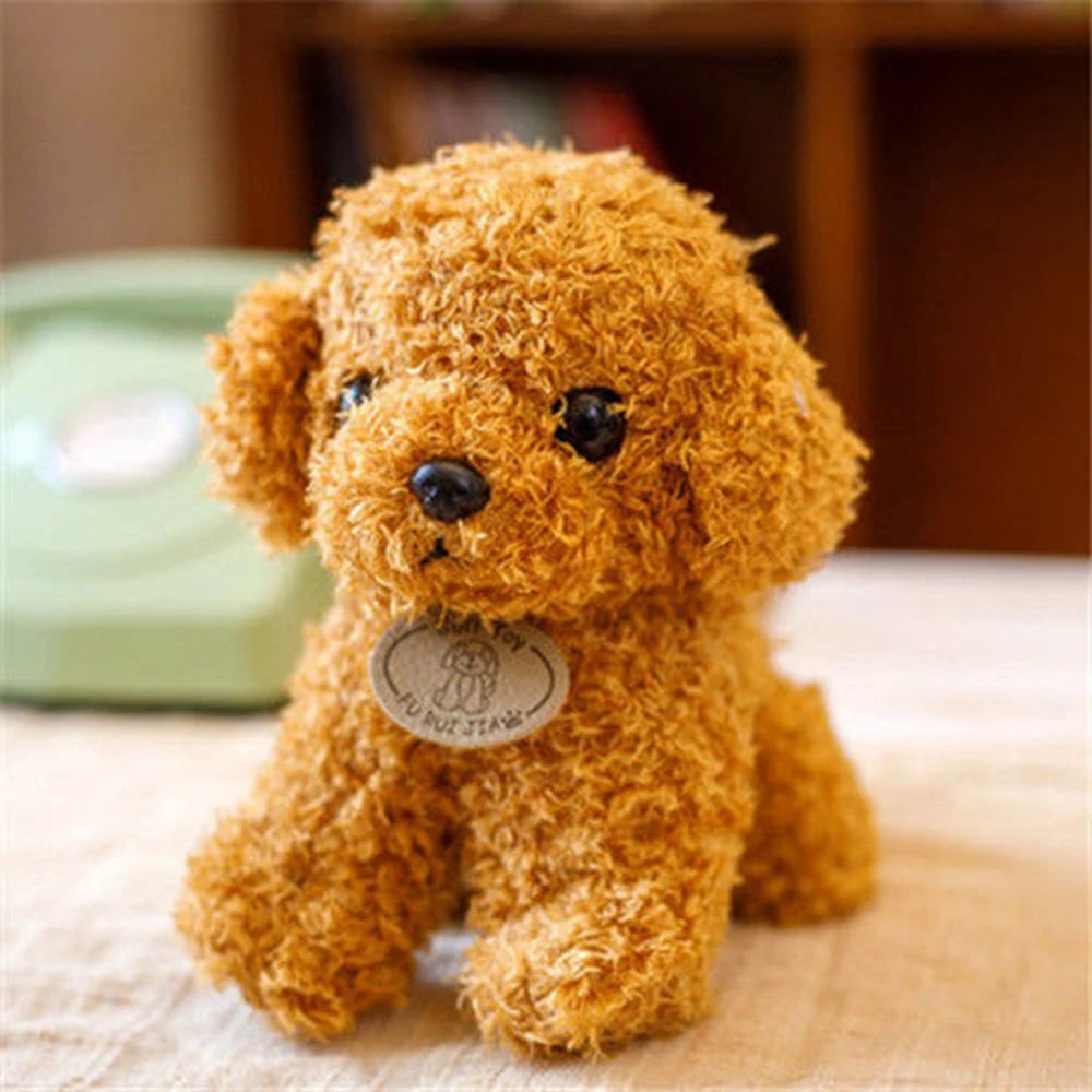 20CM Cute Teddy Dog Plush Toy Curly Dog Doll with Hanging Tag Simulation Dog to Send Children'S Birthday Gift