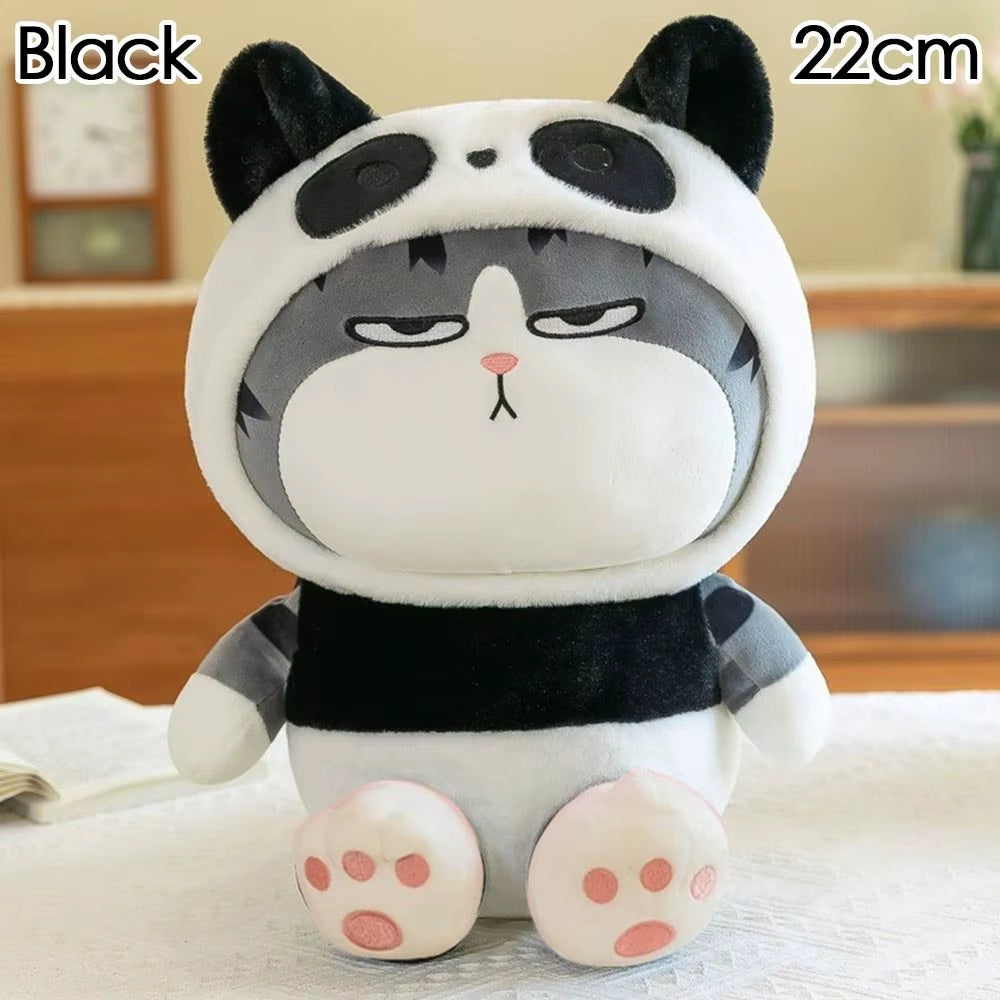 22/40Cm Cartoon Tabby Cat Doll Plush Toy Small Hooded Dressed Panda Frog Bunny Plushie Peluche Cosplay Animal Kids Gift