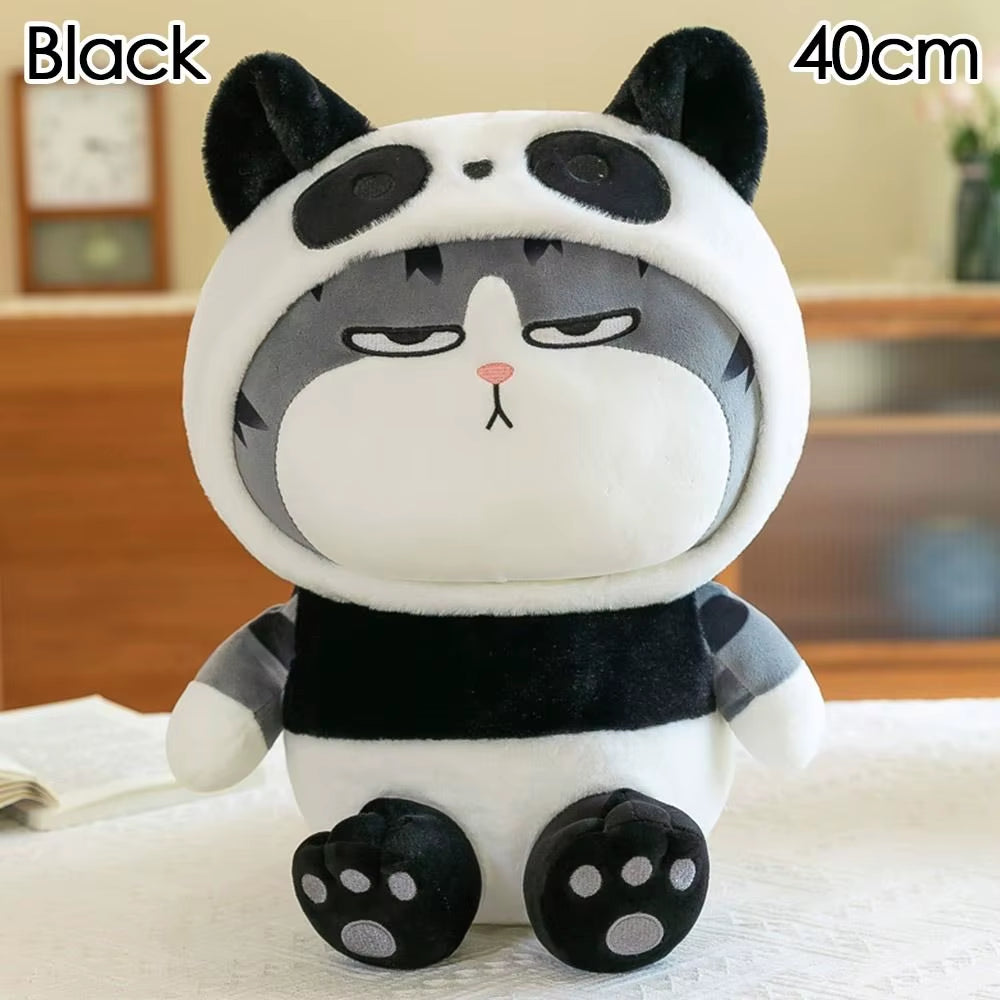 22/40Cm Cartoon Tabby Cat Doll Plush Toy Small Hooded Dressed Panda Frog Bunny Plushie Peluche Cosplay Animal Kids Gift